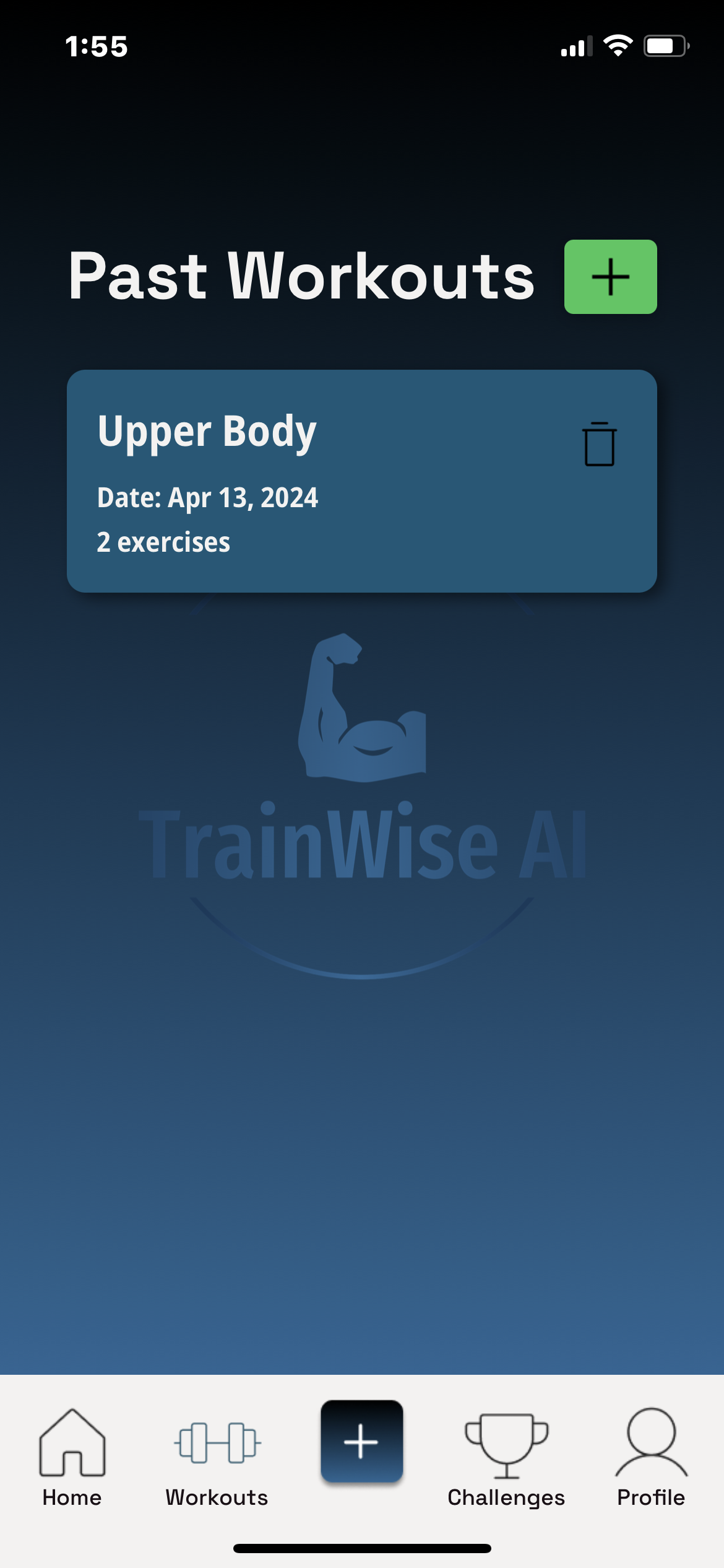 TrainWise AI Past Workouts