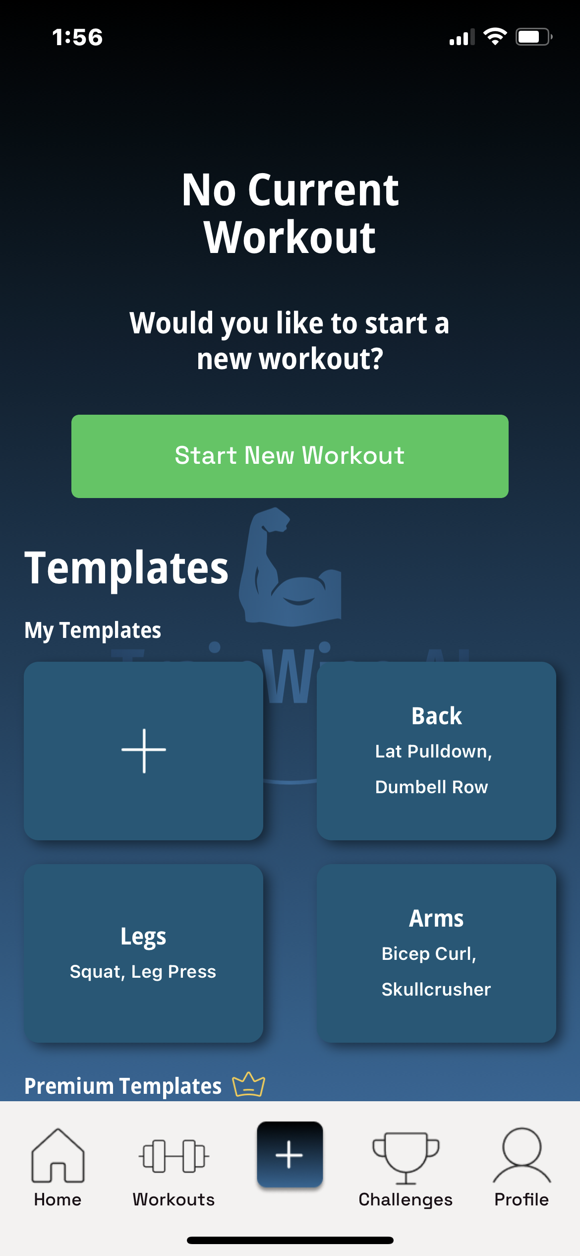 TrainWise AI Start Workout